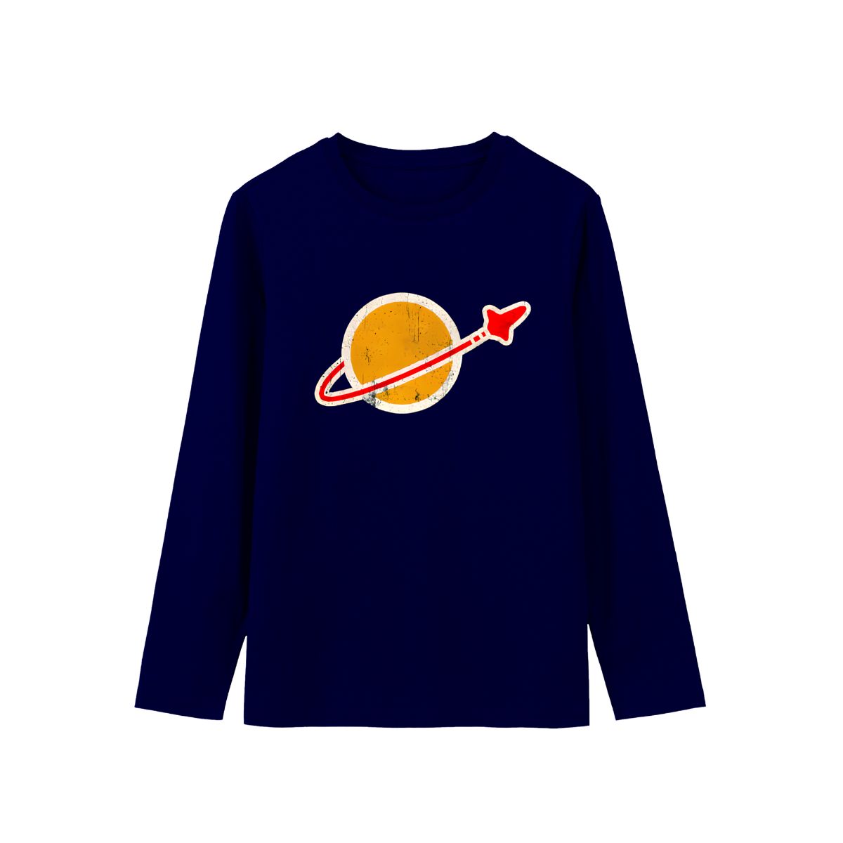 Vintage Planet & Rocket Graphic T-Shirt | Retro Space Exploration Tee