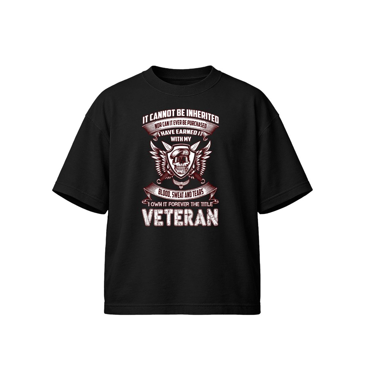 US Veteran Blood Sweat Tears T-Shirt | Patriotic Military Skull Tee