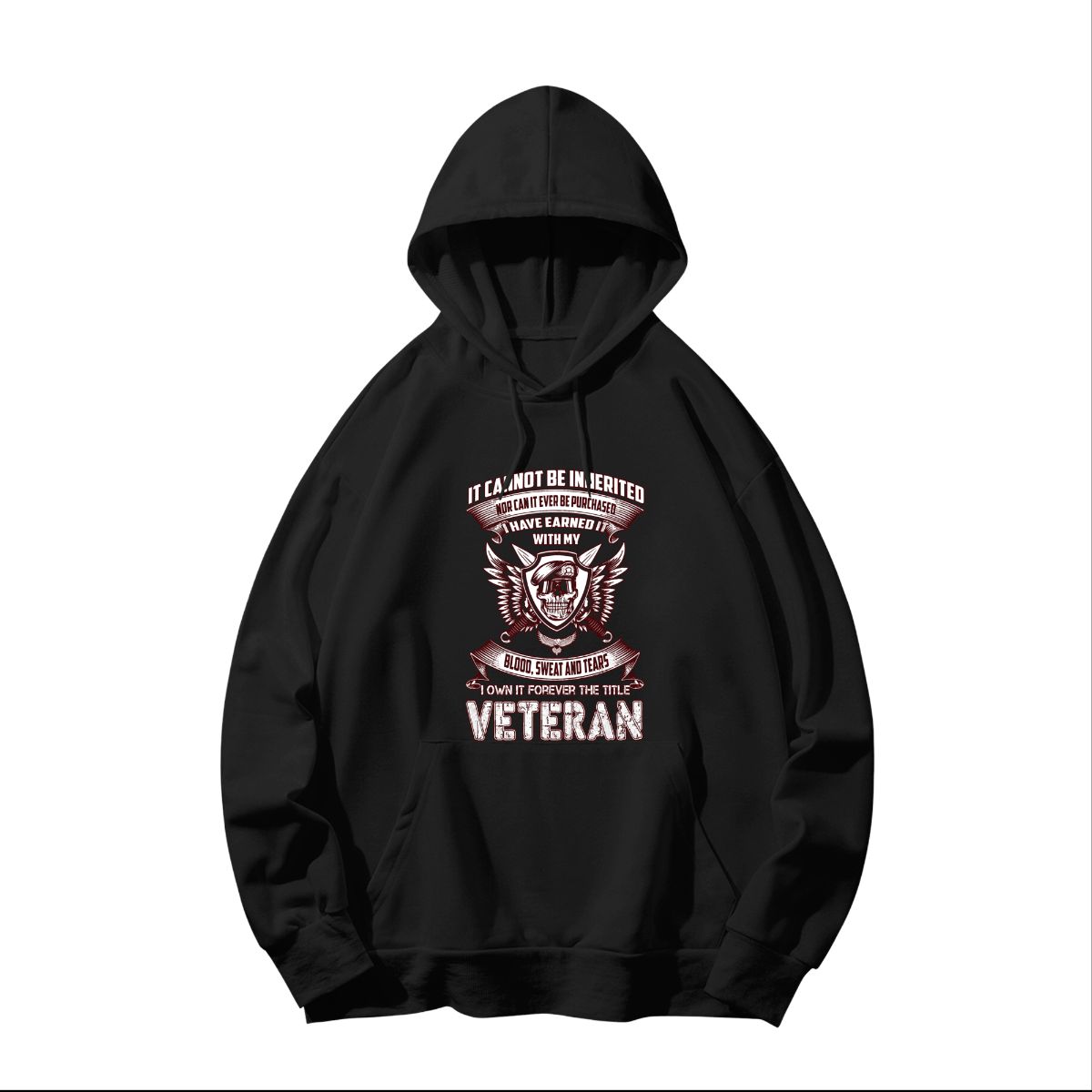 US Veteran Blood Sweat Tears T-Shirt | Patriotic Military Skull Tee