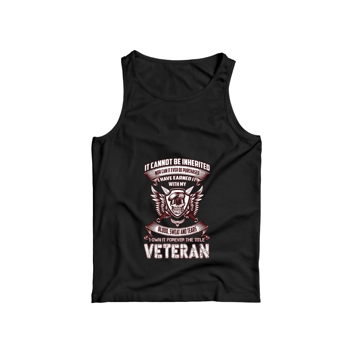 US Veteran Blood Sweat Tears T-Shirt | Patriotic Military Skull Tee