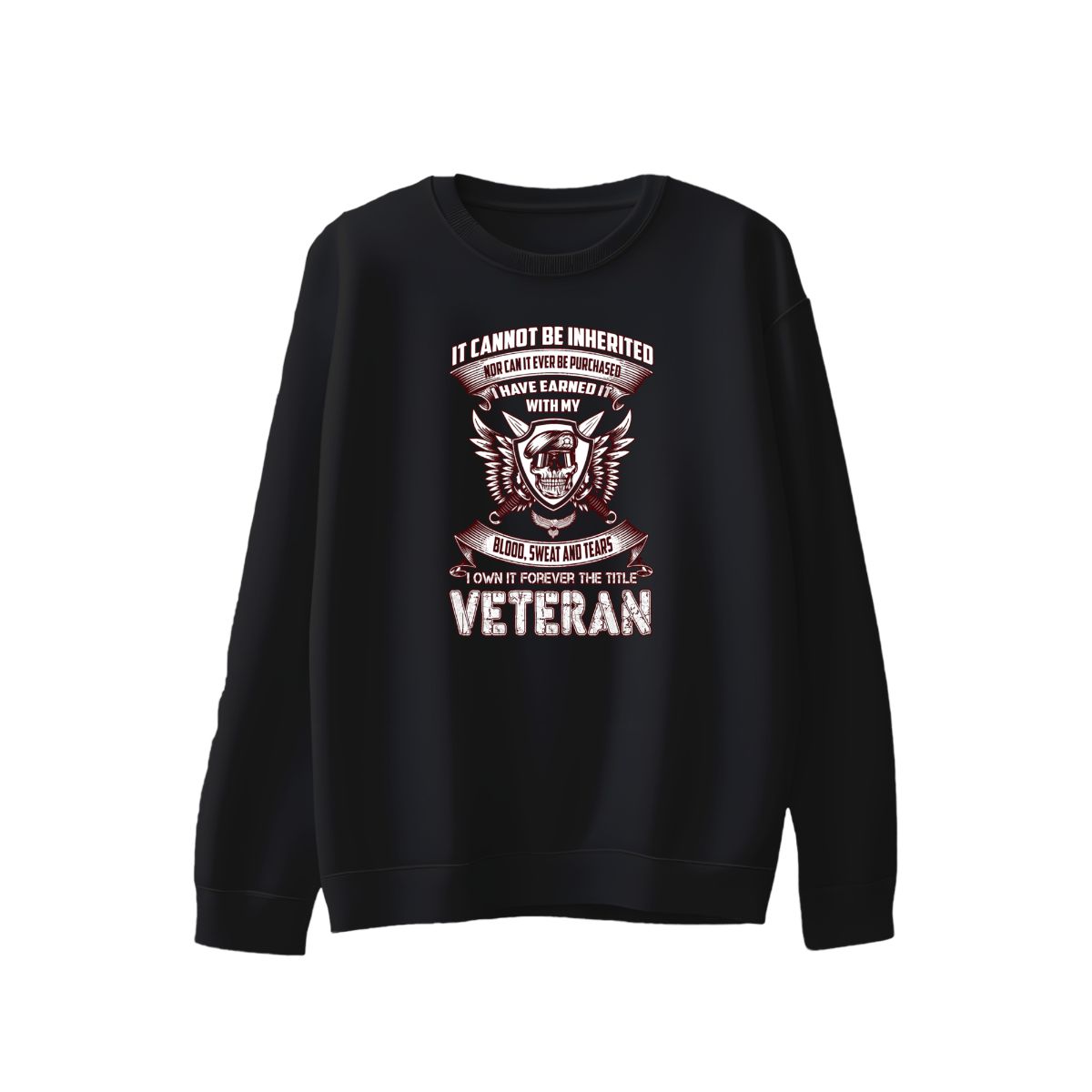 US Veteran Blood Sweat Tears T-Shirt | Patriotic Military Skull Tee