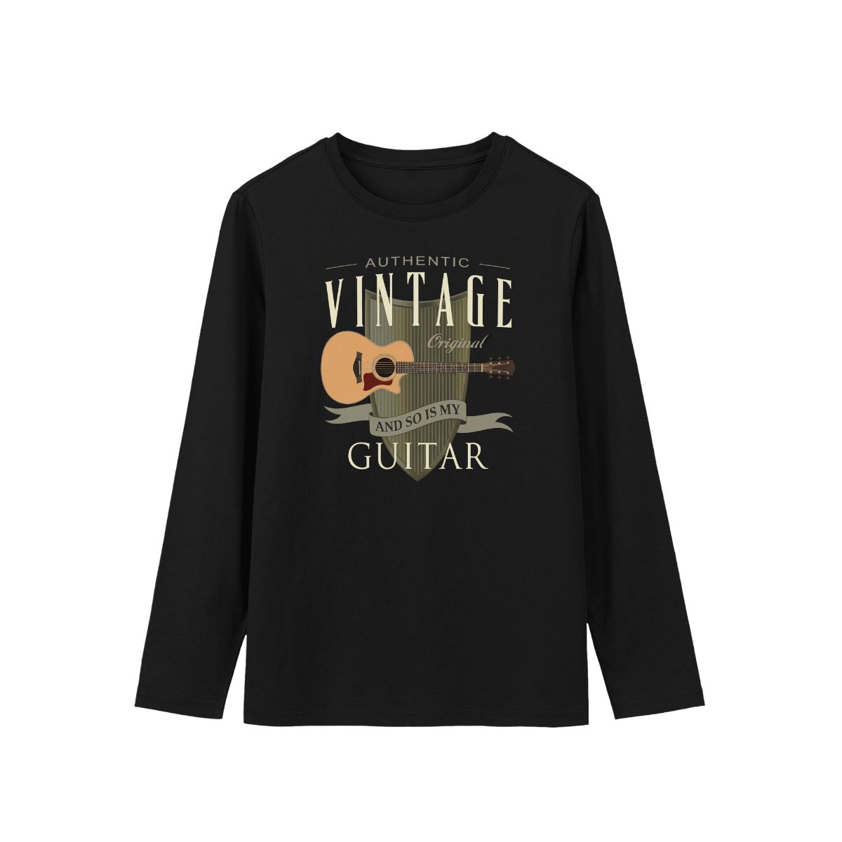 Authentic Vintage Acoustic Guitar T-Shirt | Musician Guitarist Graphic Tee