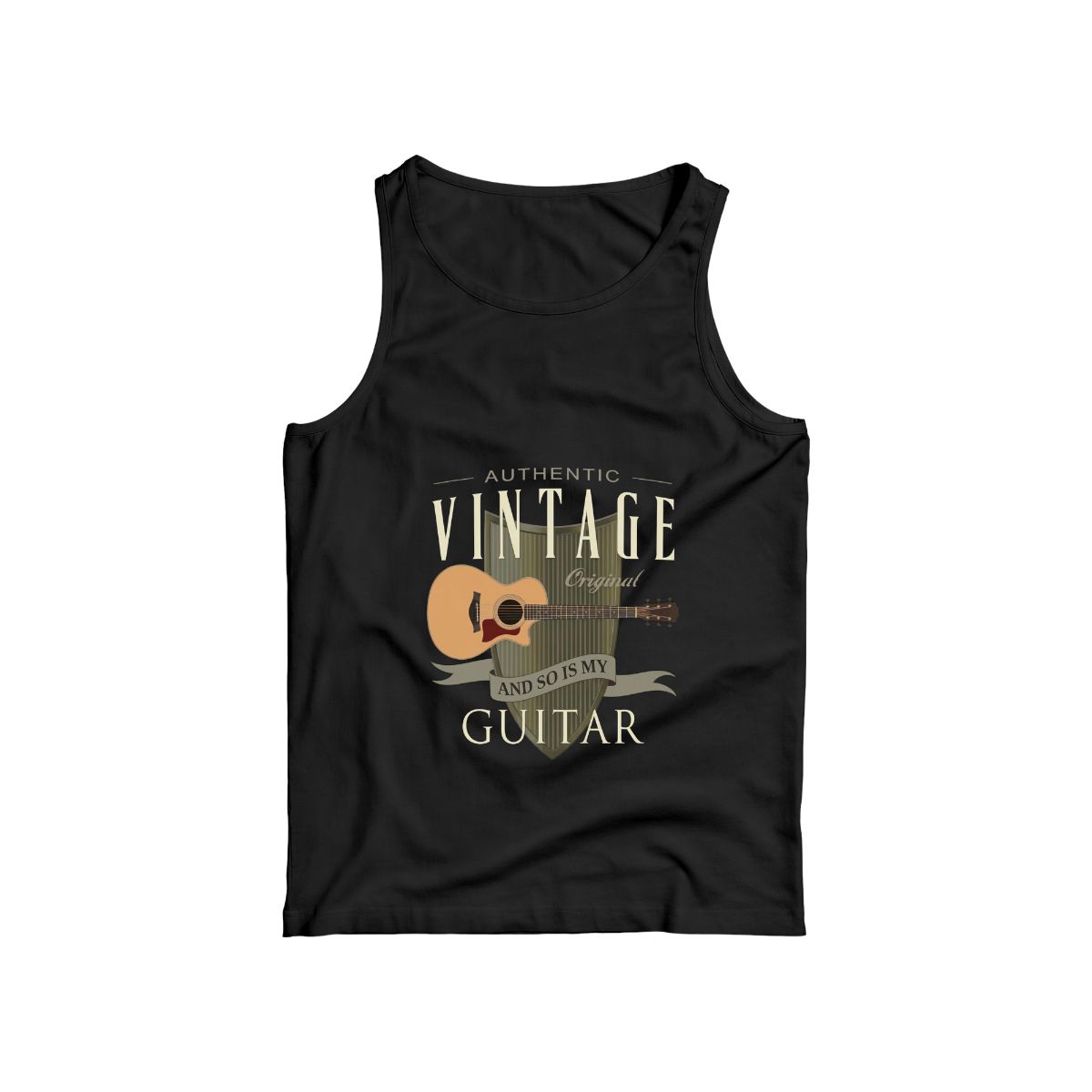 Authentic Vintage Acoustic Guitar T-Shirt | Musician Guitarist Graphic Tee