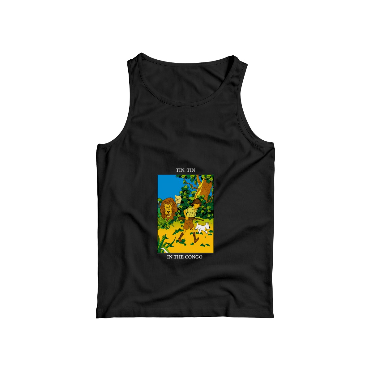 Vintage Tintin in the Congo T-Shirt | Classic Comic Jungle Adventure Graphic Tee