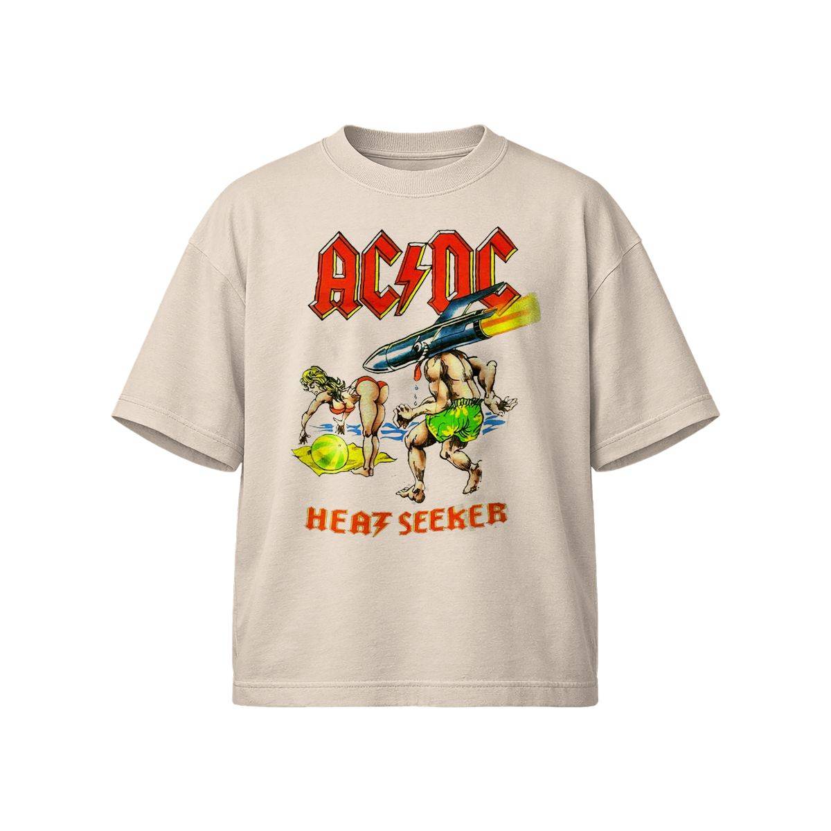 AC/DC 1987 Heat Seeker World Tour Vintage Rock Band T-Shirt Retro 80s Concert Graphic Tee Unisex Classic Hard Rock 